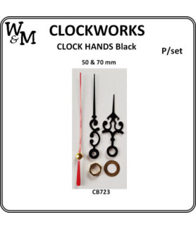 W&M Clock HANDS Black 50 x 70 mm p/SET