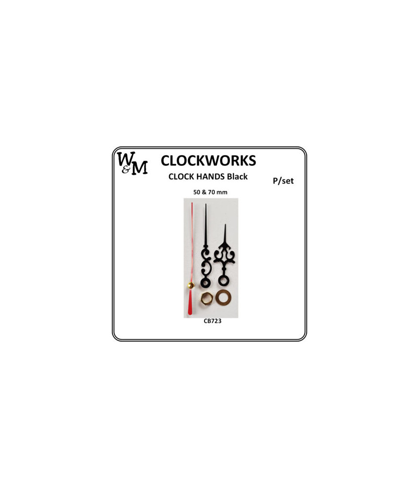 W&M Clock HANDS Black 50 x 70 mm p/SET