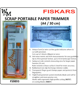 Fiskars Scrap PORTABLE PAPER TRIMMER 30cm/12in