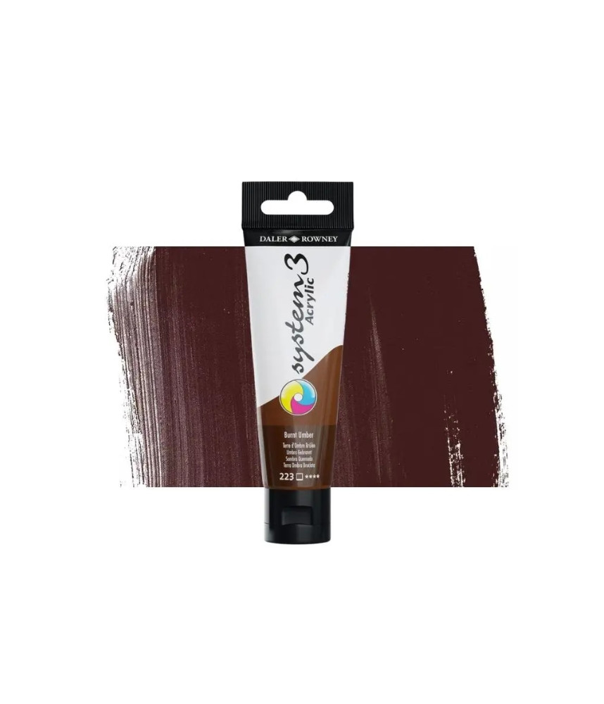 Daler Rowney System 3 Acrylic-59ml (223) Burnt Umber