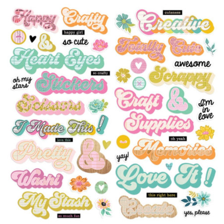 Simple Stories - Let's Get Crafty Collection - Foam Stickers