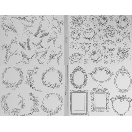 Mintay 6x8 Paper Pack - Black & White Fussy Cuts