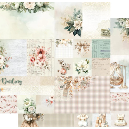 Uniquely Creative Hello Darling 12 x 12 Scrapbook Paper Delicate