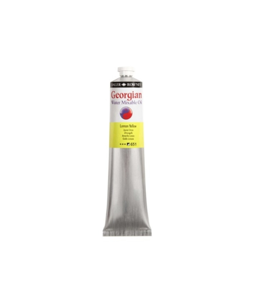 Daler Rowney Georgian Water Mixable Oil Paint 37ml Lemon Yellow 651