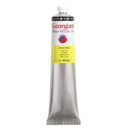 Daler Rowney Georgian Water Mixable Oil Paint 37ml Lemon Yellow 651