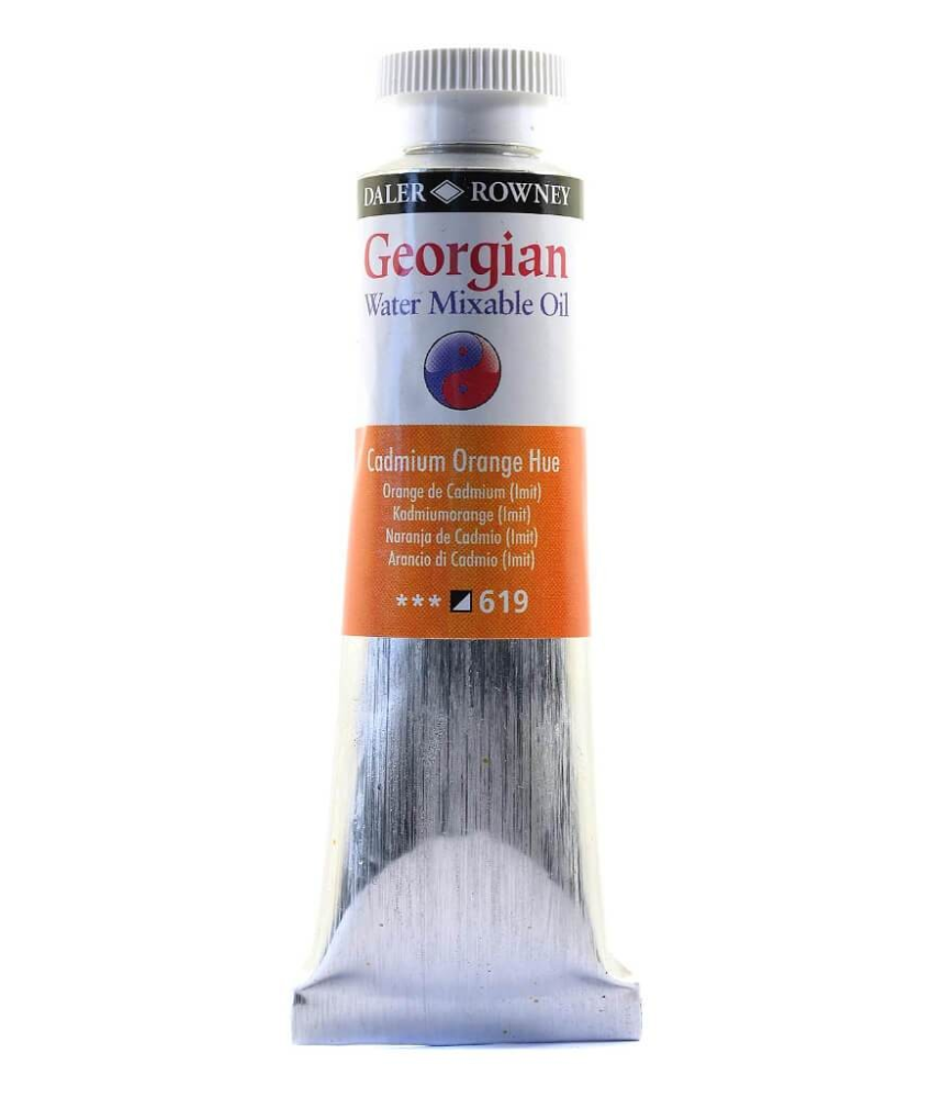 Daler Rowney Georgian Water Mixable Oil Paint 37ml Cadium Orange Hue 619