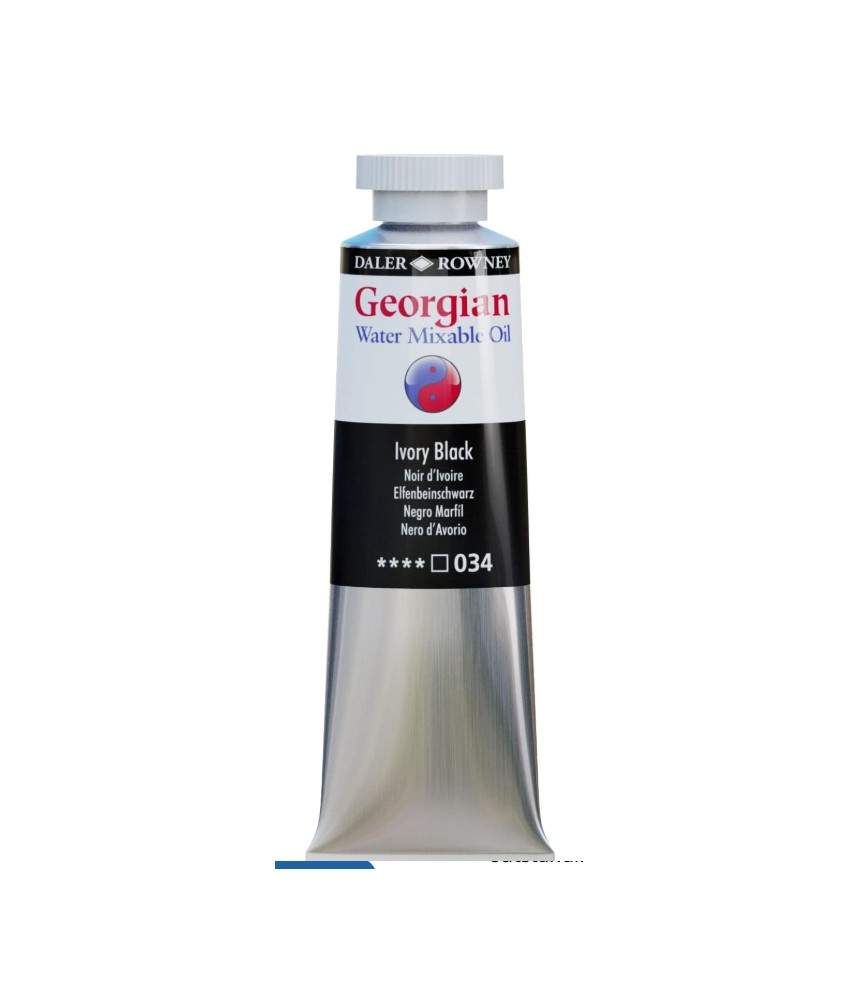 Daler Rowney Georgian Water Mixable Oil 37ml Ivory Black 034