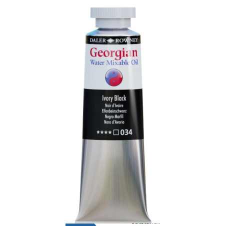 Daler Rowney Georgian Water Mixable Oil 37ml Ivory Black 034