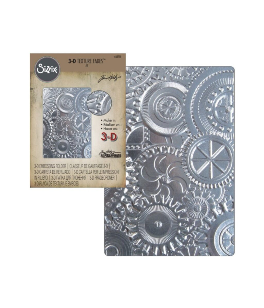 Tim Holtz Sizzix 3-D Embossing Folder - Mechanic