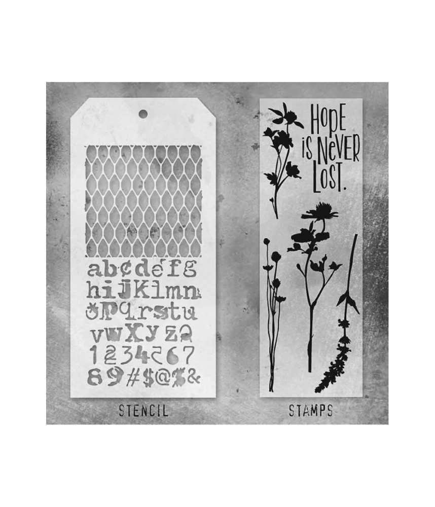 Tim Holtz Mixed-Media Stamps & Stencil Set 21