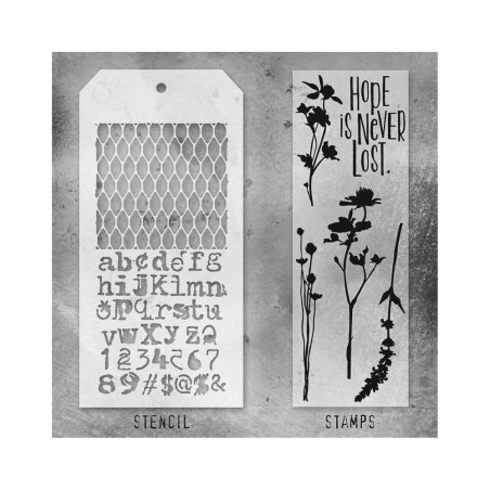 Tim Holtz Mixed-Media Stamps & Stencil Set 21