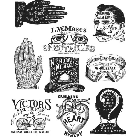 Tim Holtz Stampers Anonymous Cling Mount Stamps 7"X8.5" Eclectic Adverts