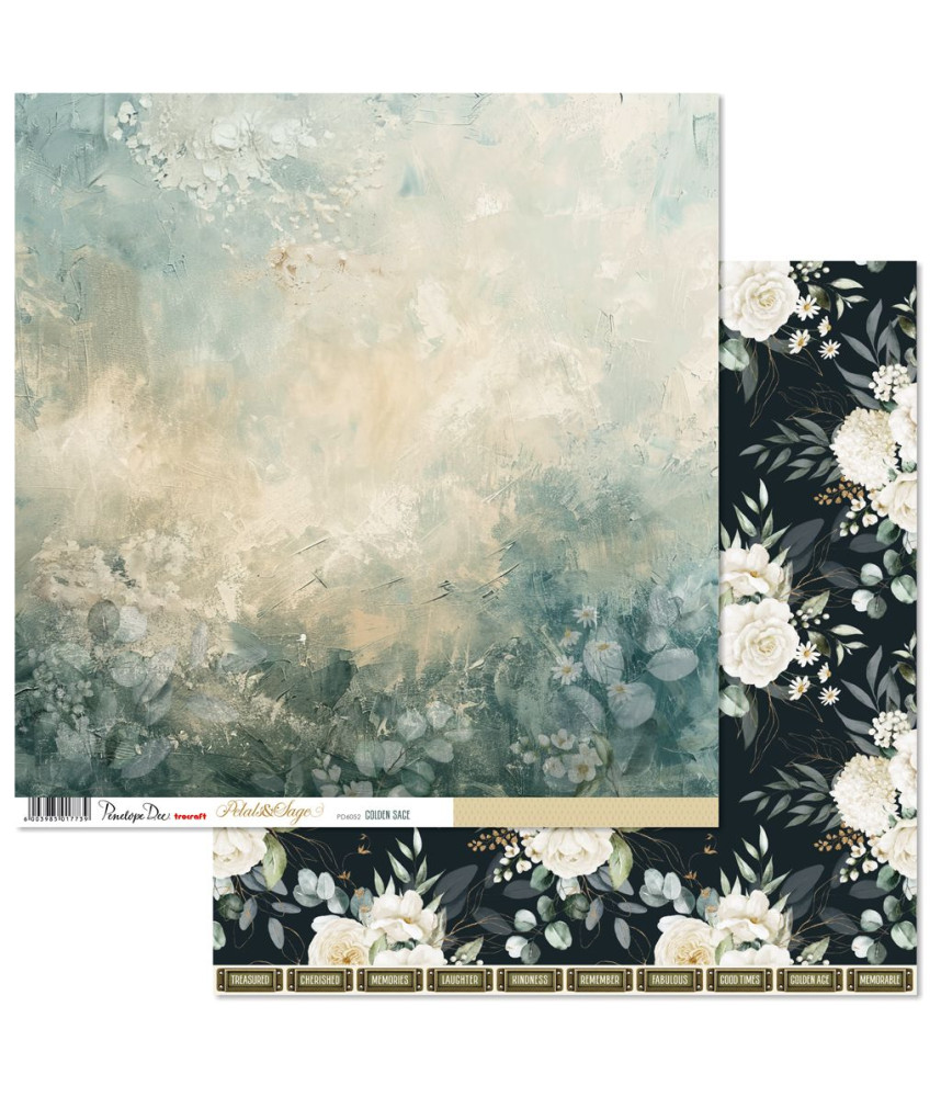 Penelope Dee Petals & Sage 12 x 12 Scrapbook Paper Golden Sage