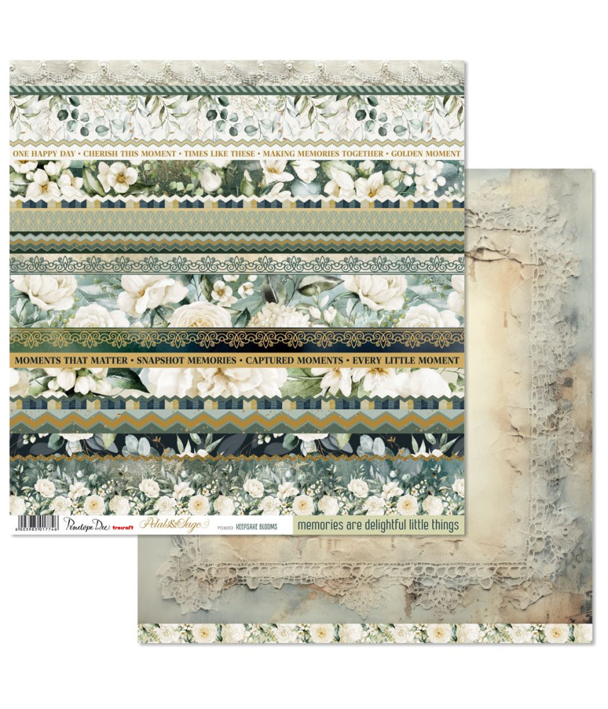 Penelope Dee Petals & Sage 12 x 12 Paper - Scrapbook Keepsakes Blooms