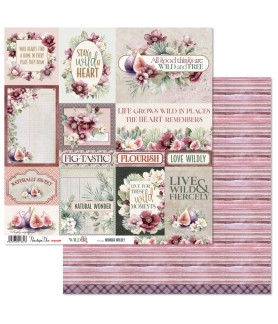 Penelope Dee Wild Fig 12 x 12 Scrapbook Paper - Wander Wildy