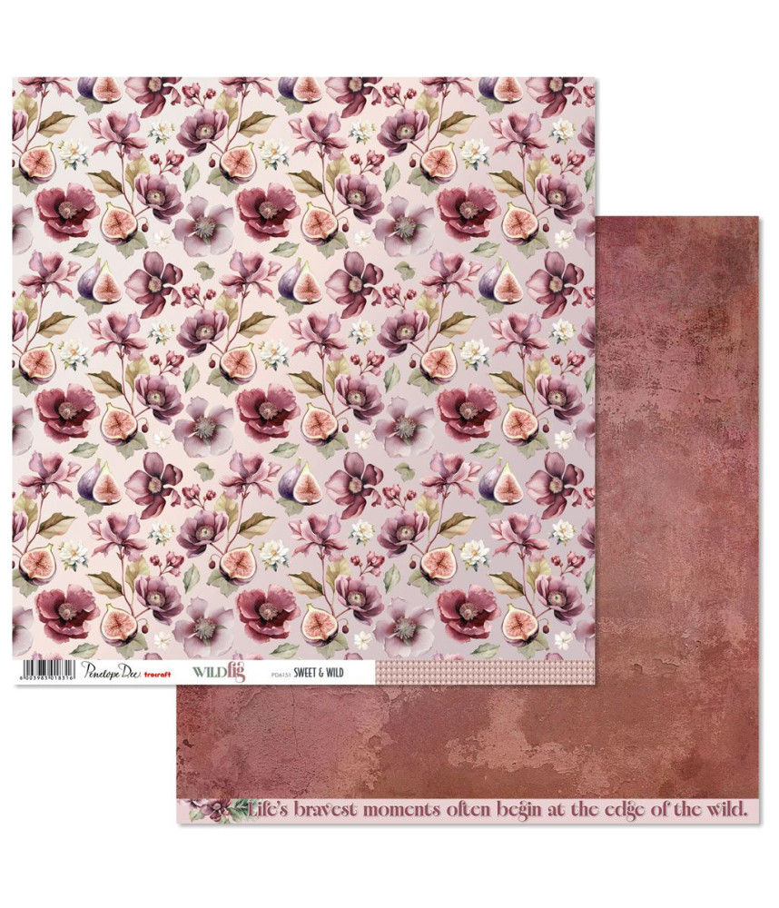 Penelope Dee Wild Fig 12 x 12 Scrapbook Paper Sweet & Wild