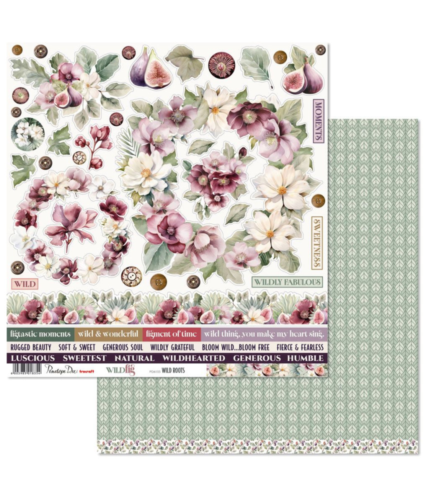 Penelope Dee Wild Fig 12 x 12 Scrapbook Paper Wild Roots