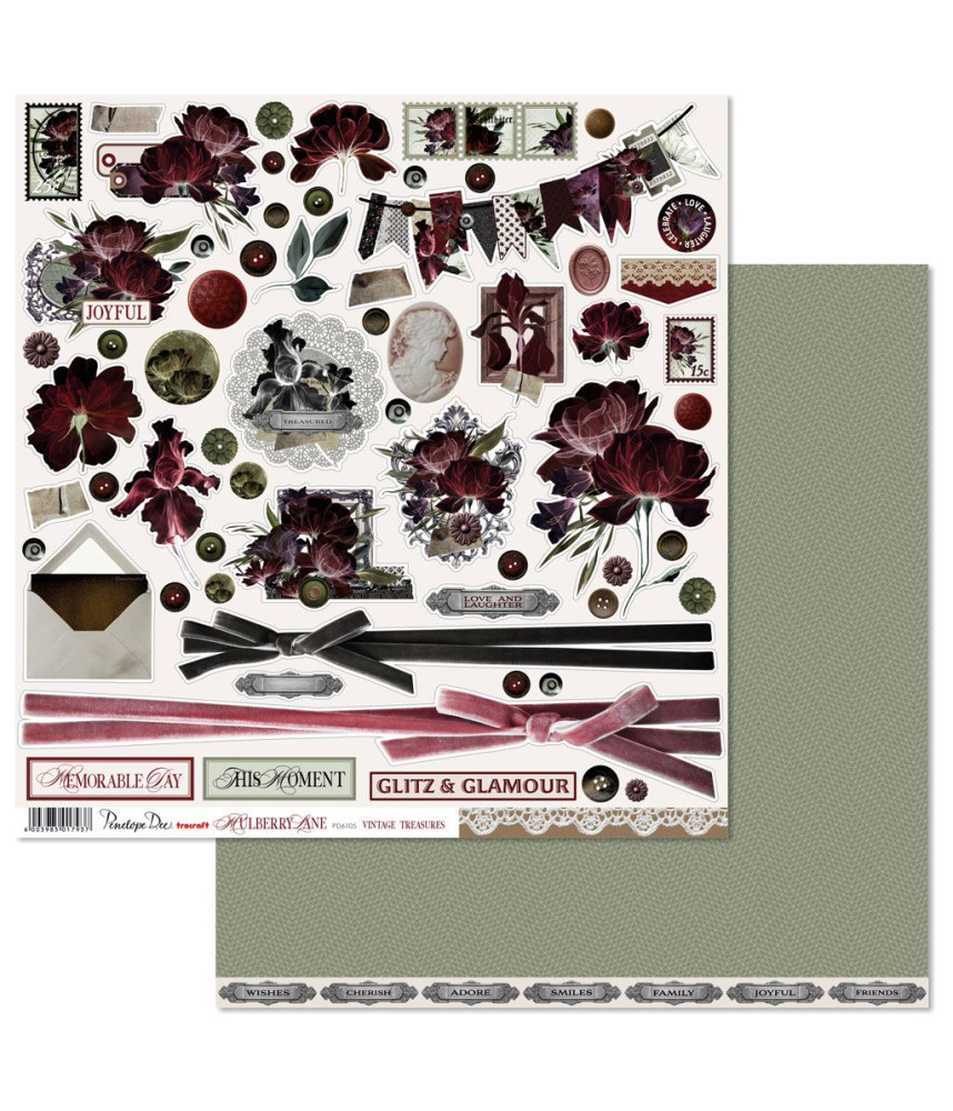 Penelope Dee Mulberry Lane 12 X 12 Scrapbook Paper - Vintage Treasures