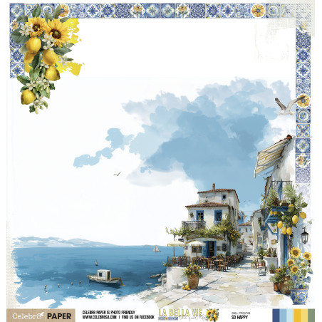 Celebr8 La Bella Vie 12 x 12 Scrapbook Paper - So Happy