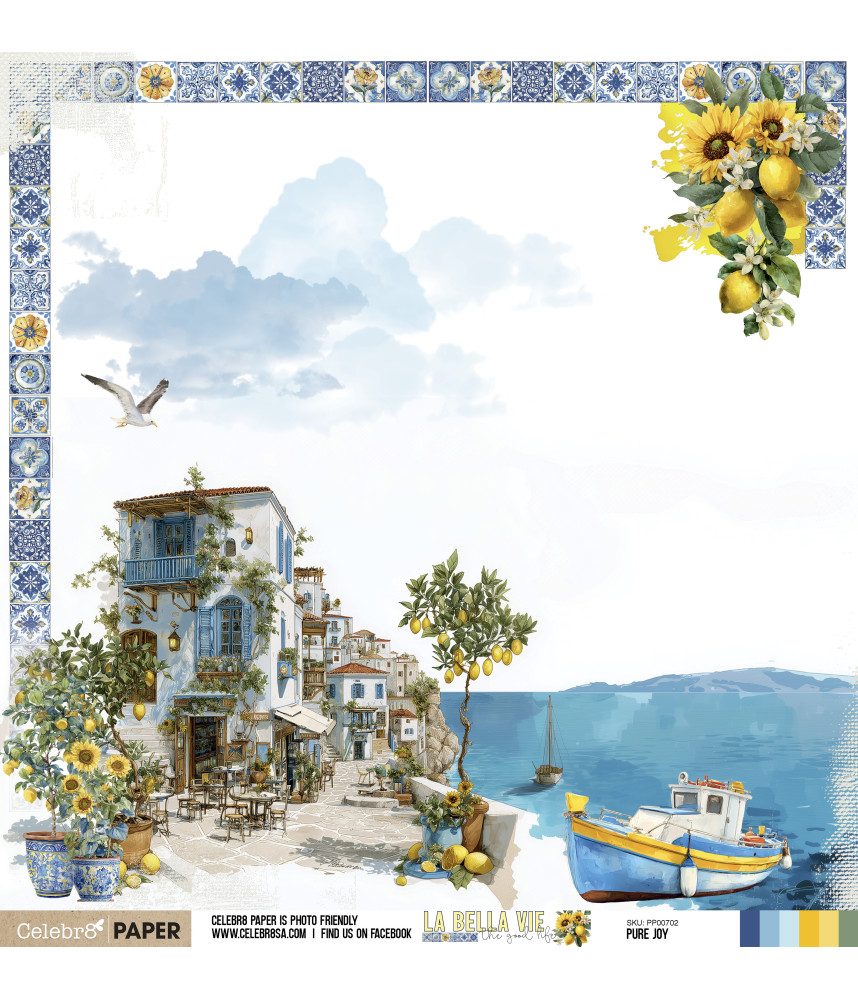 Celebr8 La Bella Vie 12 x 12 Scrapbook Paper - Pure Joy