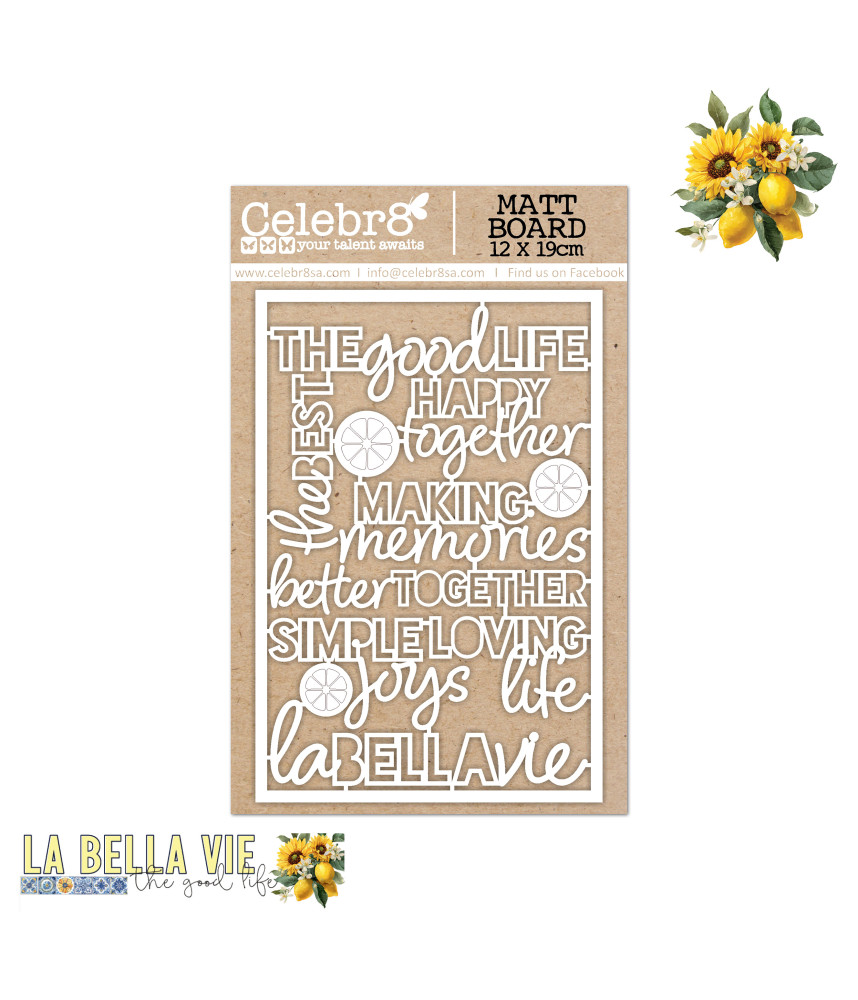 Celebr8 La Bella Vie Chipboard Titles