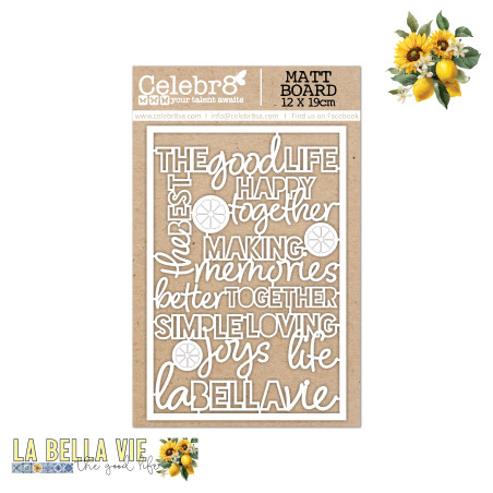 Celebr8 La Bella Vie Chipboard Titles