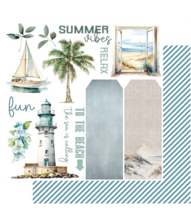 Uniquely Creative Coastal Bliss 12 x 12 Scrapbook Paper - To the Beach