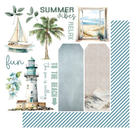 Uniquely Creative Coastal Bliss 12 x 12 Scrapbook Paper - To the Beach
