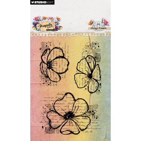 Studio Light Hazel Eaton - Dragonfly Dreams - Clear Stamp - Grungy flowers