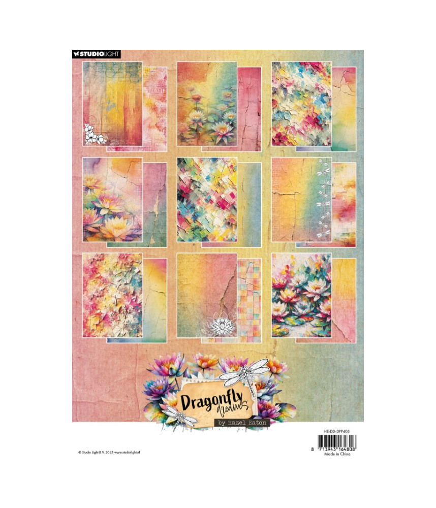 Studio Light A4 Hazel Eaton - Dragonfly Dreams - Designer Paper Pad - Background papers