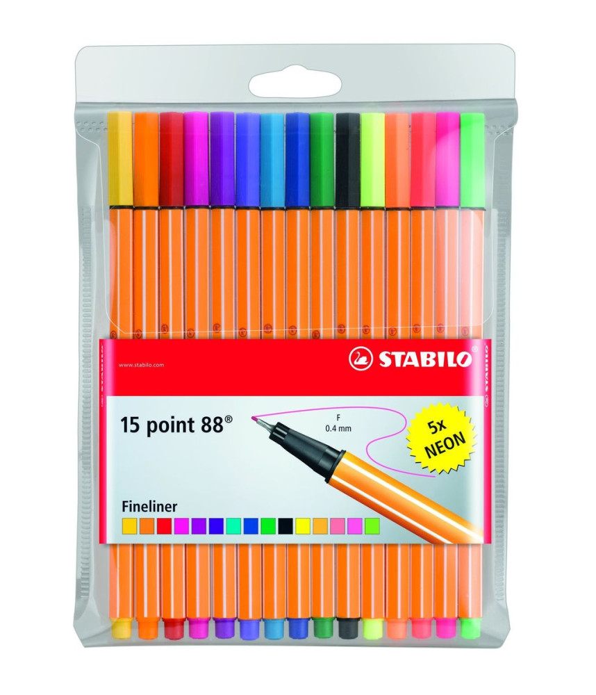 Stabilo Point 88 Fineliners (Wallet of 15)