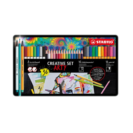 STABILO Arty Creative Set Asst Metal Box 36's