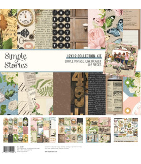 Simple Stories 12 x 12 Paper Pack - Simple Vintage Junk Drawer