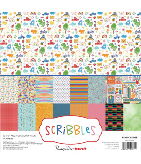 Penelope Dee 12X12 Mega/Bulk Scrapbook Paper Pack - Scribble