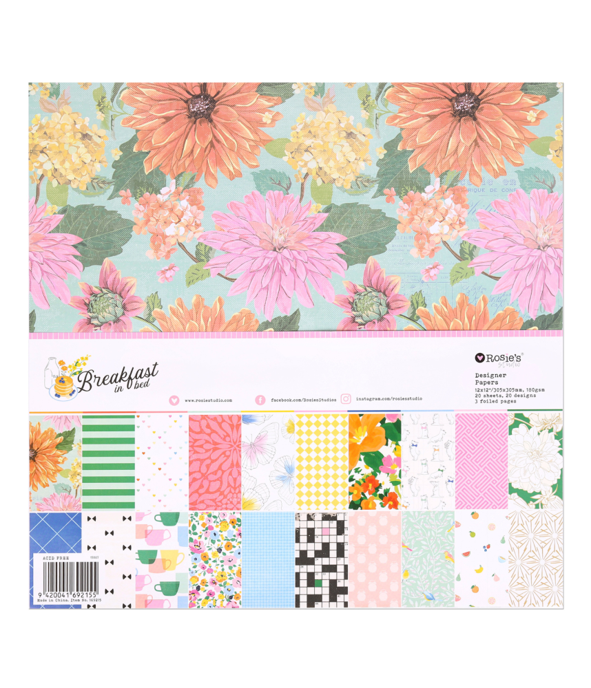 Rosies Studio 12 x 12 Paper Pack - Breakfast in Bed