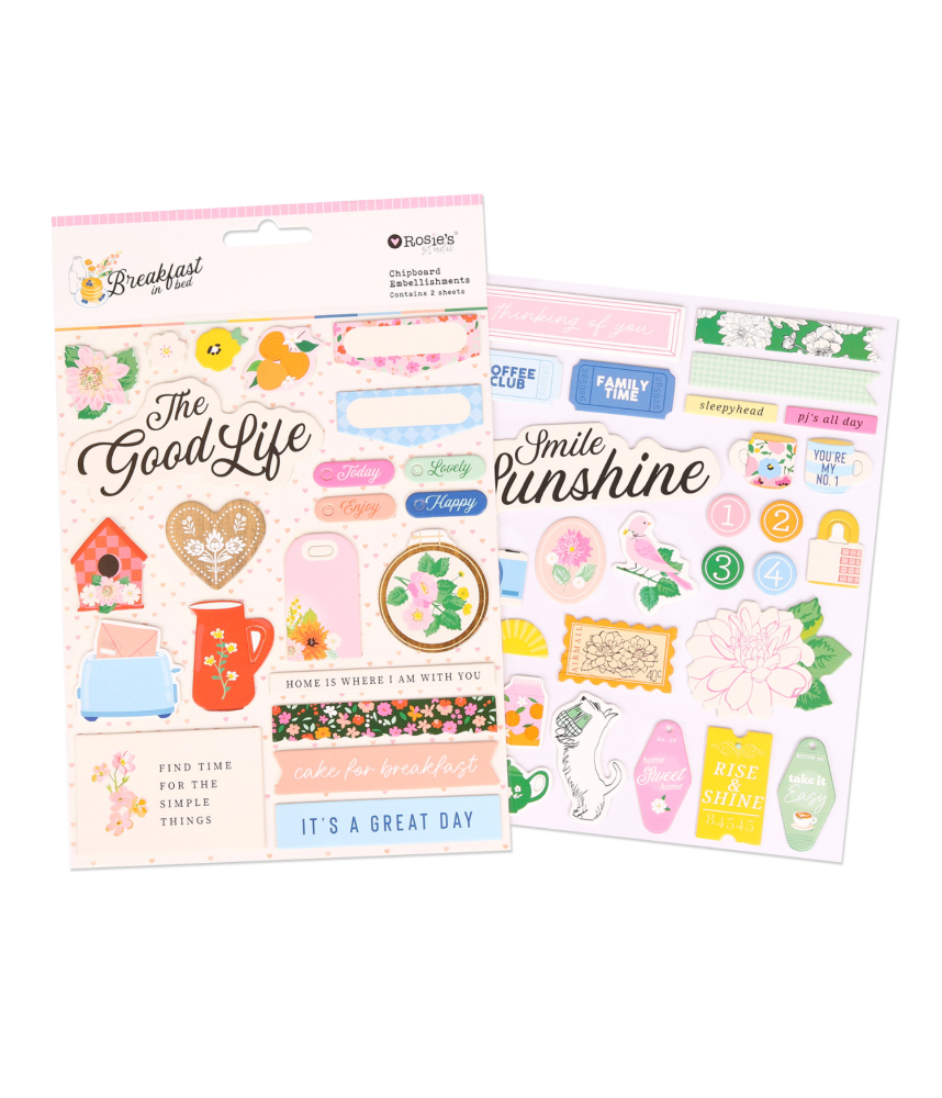 Rosies Studio Breakfast in Bed Chipboard Sticker Pack (2 Sheets)