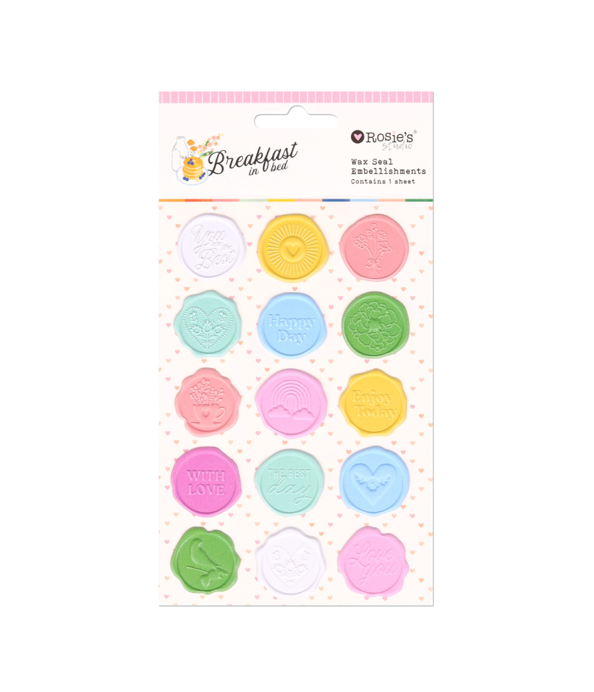 Rosies Studio Breakfast in Bed Wax Seal Embellishments (15 Pieces)