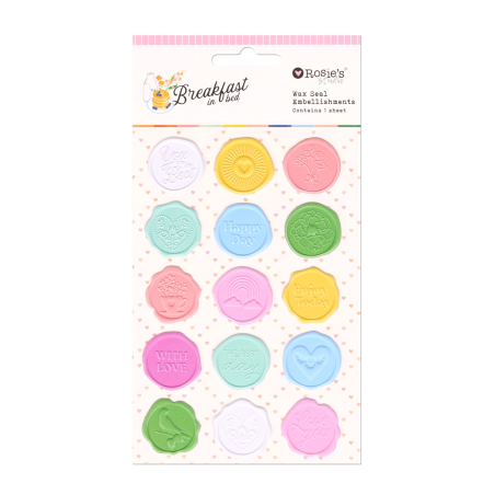 Rosies Studio Breakfast in Bed Wax Seal Embellishments (15 Pieces)