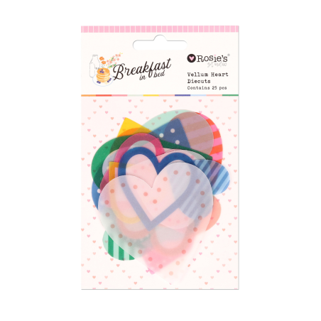 Rosies Studio Breakfast in Bed Vellum Heart Diecuts (25 Pieces)