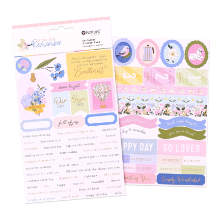 Rosies Studio Day to Remember Cardstock Sticker Pack (2 Sheets)
