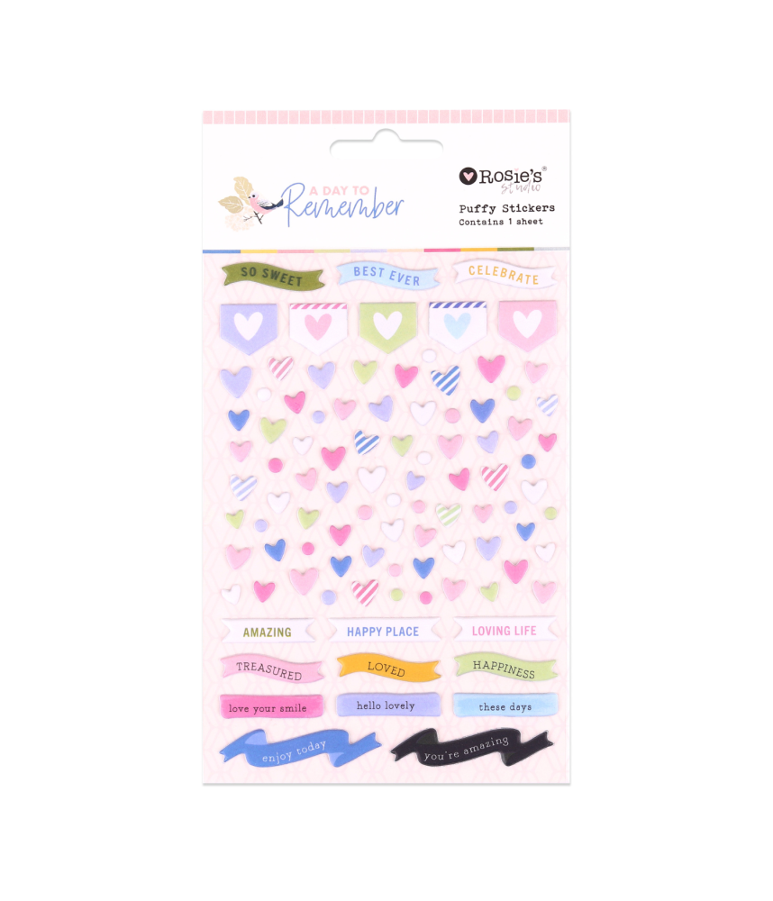 Rosies Studio Day to Remember Puffy Stickers