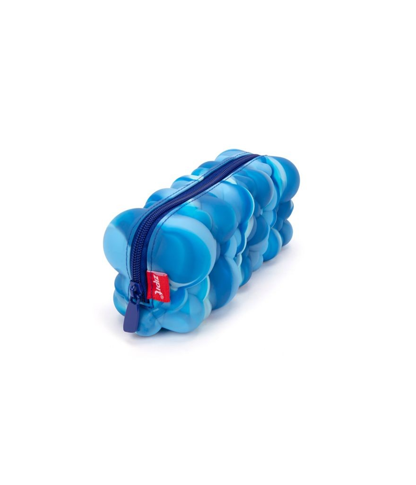 Zipit Pencil Case Silicone Bubble Melt Blue