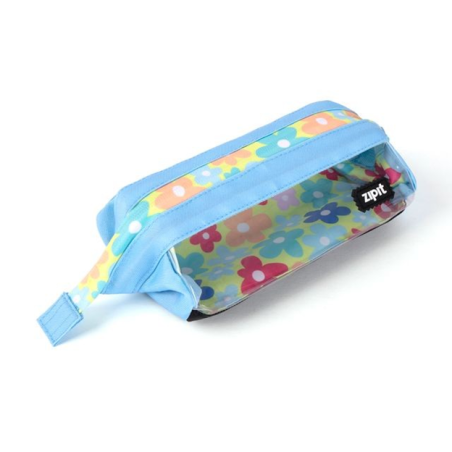 Zipit Pencil Case Lenny 2 Clear Sides Retro Floraack