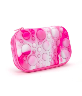 Zipit Storage Case Silicone Bubble Top Feathery Pink