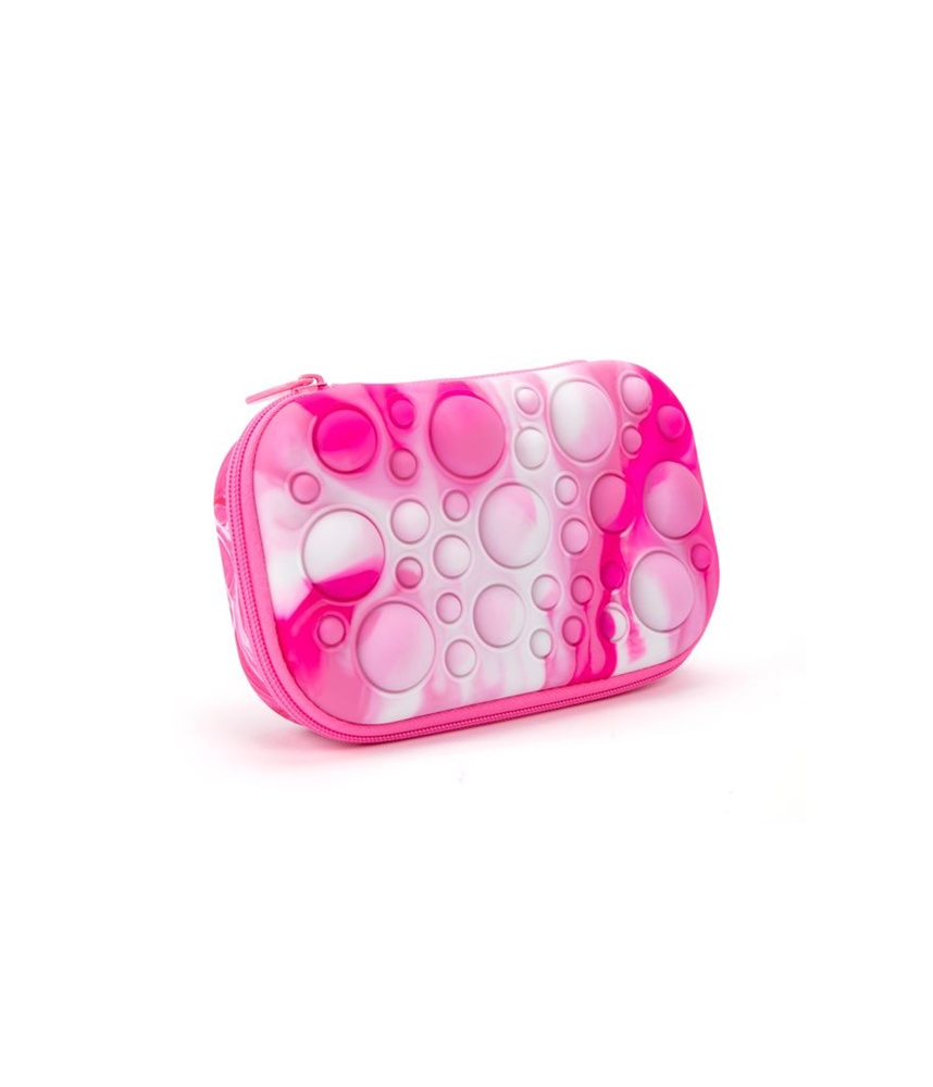 Zipit Storage Case Silicone Bubble Top Feathery Pink