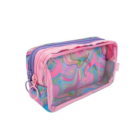 Zipit Pencil Case Half & Half 2 Pocket Petrol Sheen