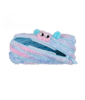 Zipit Pencil Bag Monster Furry Blue & Pink