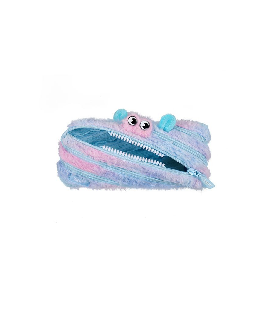 Zipit Pencil Bag Monster Furry Blue & Pink
