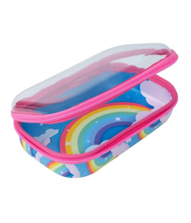 Zipit Storage Case Clear Top Rainbow