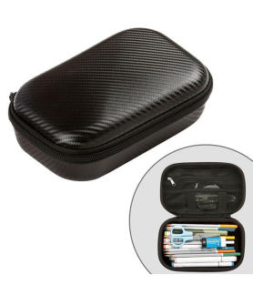 Zipit Storage Case Silicone Carbon With Inner Pocket Black
